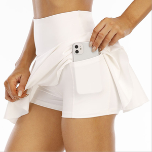 Jupes de tennis avec poche pour balle, jupes et robes de tennis pour femmes, jupe de tennis plissée avec poche latérale, logo personnalisé - Product Image 4
