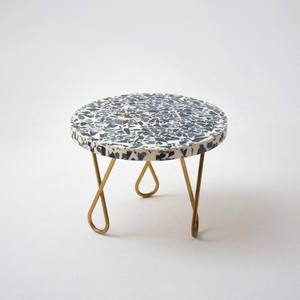 Cake Stand Circular Shape <b>Mosaic</b> Design Resin Platter Stand Planter Stool for Multipurpose Birthday Party Home Hotel Tradnary - Product Image 3