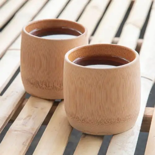Ecofiendly Amazon sıcak satış 100% doğal bambu kahve fincanı bebek özel Logo bambu bardak