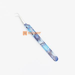 Private Label Sustainable Stainless Steel 90 Degree <b>Tweezers</b> Silver Tip Paper Coated Hand Tested Eyelash Extension <b>Tweezers</b> - Product Image 3