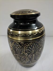 Urnes funéraires et souvenirs en métal métallique moderne noir doré Urne de cendres pour adultes pour fournitures funéraires - Product Image 5