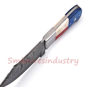 Handmade Damascus Steel Hunting <b>Knife</b> Beautiful RESIN WOOD <b>Handle</b> <b>Knife</b> (Smk1627) - Product Image 4