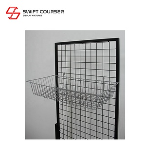 Stainless Steel Chrome Grid Wall <b>Wire</b> Hanging Storage <b>Basket</b> Metal Mesh <b>Basket</b> - Product Image 4
