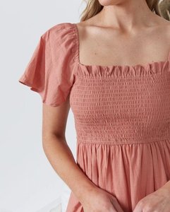 Nueva moda de Mujeres de manga corta de algodón liso Casual Maxi vestidos - Product Image 3