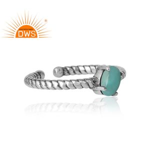 Anillo de piedras preciosas de turquesa natural Plata de Ley 925 Anillo oxidado antiguo Fabricante de joyas Colección clásica - Product Image 3