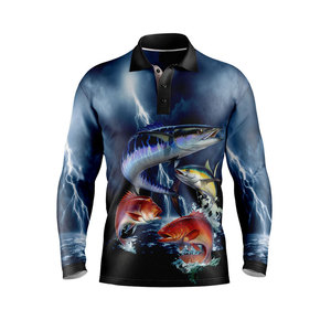 Polo de pêche à manches longues personnalisé par sublimation pour hommes, protection UV, respirant, séchage rapide, vêtements de performance, jersey COCOON - Product Image 2