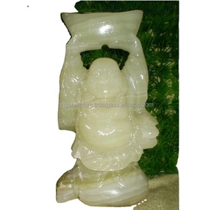 Estatua personalizada de fábrica de Vietnam, estatua de Buda feliz de ónix verde Natural, estatua de Buda que ríe, ónice - Product Image 1