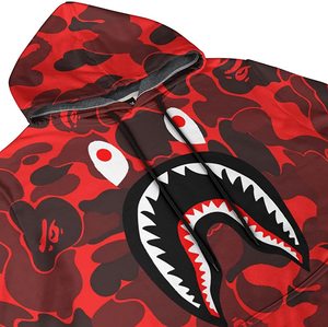 Sudaderas con estampado de cabeza de tiburón de gran tamaño de marca de diseñador, Sudadera con capucha y cremallera completa Unisex para hombres y mujeres de talla grande para invierno - Product Image 6