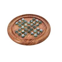 Solitaire en bois fait main de haute qualité avec des billes de verre, fabricant et exportateur de jeux de société