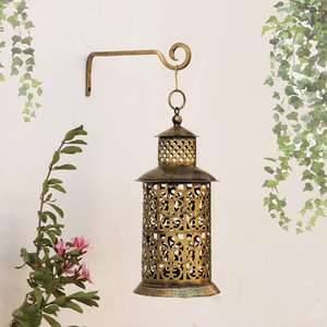 Customize Moroccan <b>Lantern</b> Metal Plated Finishing T-<b>light</b> Holder Antique <b>Indoor</b> Decor Hanging Floor Design for Weddings Handmade - Product Image 4