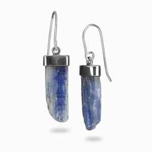 Vente en gros de cyanite bleue naturelle Boucles d'oreilles en argent sterling 925 à facettes avec pierres précieuses, bijoux faits à la main, cadeau pour elle. - Product Image 2