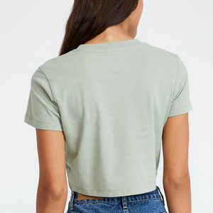 เสื้อยืดผ้าฝ้ายนุ่มสบายสำหรับฤดูร้อน OEM สำหรับผู้หญิง เสื้อยืดพิมพ์ลายแฟชั่นลำลอง เสื้อยืดผู้หญิงพร้อมโลโก้พิมพ์ตามสั่ง - Product Image 6