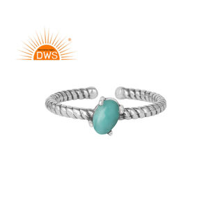 Anillo de piedras preciosas de turquesa natural Plata de Ley 925 Anillo oxidado antiguo Fabricante de joyas Colección clásica - Product Image 1