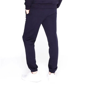 Pantalones de chándal para correr de lana con puños de Color sólido con diseño personalizado y cierre de cordón alto para hombre/mujer de lana teñida lisa - Product Image 3