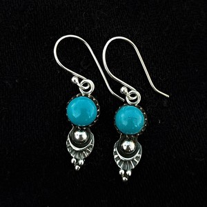 Nouvel Arrivage Boucles d'Oreilles Pendantes en Argent Sterling 925 avec Pierre Précieuse Naturelle Turquoise pour Mariage, Anniversaire, Usage Quotidien - Prix de Gros - Product Image 2
