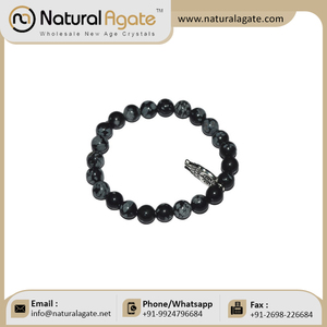 Snowflake <b>Obsidian</b> Gemstone Chakra <b>Bracelet</b> With Owl New Pattern of 2021 for Sale From Wholesale Supplier - Product Image 5
