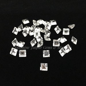 Topacio blanco Natural de corte cuadrado de 3mm Precio de fábrica al por mayor Piedra preciosa suelta facetada de alta calidad por pieza IGI - Product Image 1