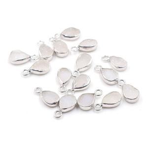 925 Sterling Bạc <span class=keywords><strong>Bezel</strong></span> Mặt Dây Chuyền Handmade Trắng <span class=keywords><strong>Druzy</strong></span> Lê Hình Dạng Bạc Mạ Phát Hiện Đồ Trang Sức Kích Thước Hạt Mm - Product Image 5