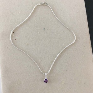 Collier fait main en argent sterling 925 avec pierres précieuses poire améthyste diamant et rubis-bijoux pendentifs pierres précieuses - Product Image 5