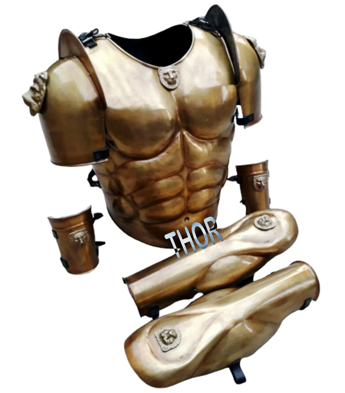 Armor Spartan Muscle Jacket With Leg Arm Guard Set Armor