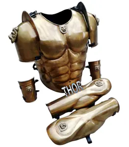 Armor Spartan Muscle Jacket With Leg Arm Guard Set Armor Halloween LARP Costume Rustic Vintage Home Decor