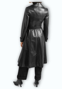 Gabardina Unisex de piel de vaca negra de alta calidad disponible en todos los colores de cuero, hecha en Pakistán - Product Image 3