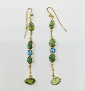 ยาวห้อยเงินสเตอร์ลิง925ที่กำหนดเองทำผู้จัดจำหน่ายขั้นต่ำต่ำผู้หญิงผู้ค้าส่งราคาถูกอัญมณีหลายสีทัวร์มาลีนต่างหู - Product Image 1