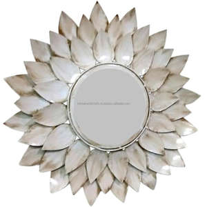 Espejo de pared decorativo para el hogar, accesorio de METAL redondeado para decoración del hogar, dormitorio y baño - Product Image 6