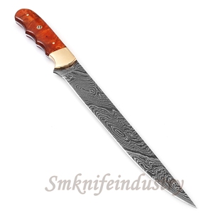 13 Inches New Style Custom Hand Forged Damascus Fillet Chef knife With leather Sheath cover (smk1640) - Product Image 2