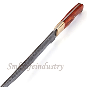 Custom Hand Forged Damascus Fillet knife With leather Sheath cover (smk1588) - Product Image 3
