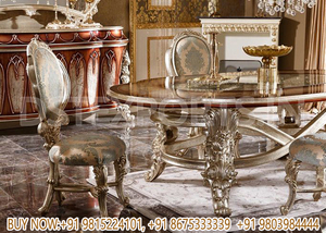 Juego de Comedor Árabe Tallado a Mano de Alta Gama, Estilo Árabe, Juego de Comedor Tallado a Mano de Madera de Teca, Muebles de Comedor Artesanales del Reino Unido - Product Image 6