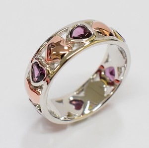 Bague pour femme Bella Jewelry R-12514, tendance, en argent, forme cœur, rhodolite avec sertissage à griffes, idéale pour les fêtes, les cadeaux et les anniversaires - Product Image 1