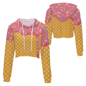 Ropa de mujer Streetwear Mujeres Logotipo personalizado Terry Algodón Sudadera con capucha y cremallera | Mujeres Algodón Crop Top Sudaderas con capucha - Product Image 4
