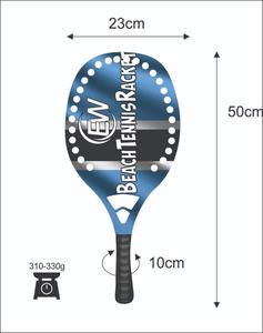 Raquettes de beach tennis avec face en fibre de carbone de 20 mm, poignée en fibre de carbone, filet en fibre de verre, poids 310-330 g, longueur 50 cm - Product Image 4
