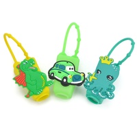 Tempat Botol Hand Sanitizer Mini Lucu Motif Kartun Anak-Anak dengan Gantungan Kunci Silikon