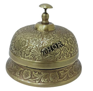 Campana antigua decorativa de latón de estilo Vintage, campana de llamada de diseño moderno para el hogar o el Hotel, decoración navideña hecha a mano de Año Nuevo para el hogar - Product Image 6