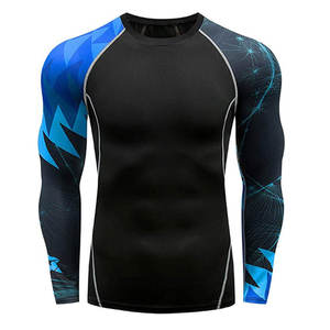 Fitness 2021 conception Hommes Compression Sublimation Impression Chemises MMA Rash Guard OEM/ODM accepté - Product Image 5