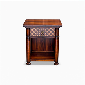 Batique Mahogany Nightstand 1 <b>Drawer</b> Traditional Classic Design Solid Wood FLEGT Certified Bedroom Furniture for Home Hotel Use - Product Image 5