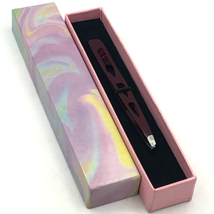 Vente en gros de pinces d'extension de sourcil en acier inoxydable avec revêtement en poudre de vin à pointe argentée avec votre propre logo personnalisé Instruments de beauté - Product Image 1