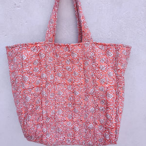 Bolsos bohemios de moda estilo dama algodón con dos asas/correas tipo cierre abierto patrón floral - Product Image 1