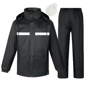 <b>Black</b> Colour With PVC reflective cheap <b>rain</b> <b>Jacket</b> And Trousers waterproof RainJackets Motorcycle <b>Mens</b> <b>Rain</b> Coat <b>Jackets</b> - Product Image 1