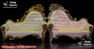 Punjabi-sofá Roka de estilo francés para boda, hermoso sofá de escenario para novia y novio, para recepción, boda india, Diván de amor - Product Image 3