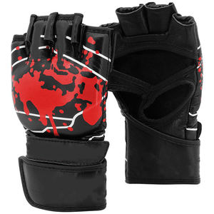 Guantes de MMA con logotipo personalizado de la mejor calidad, guantes de boxeo de medio dedo con palma abierta y cierre de encaje de cuero, excelente protección - Product Image 1