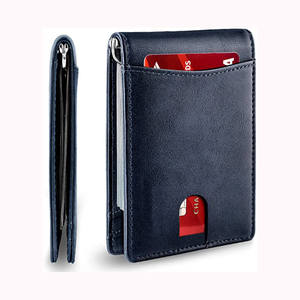 Custom <strong>Mens</strong> RFID Blocking Slim <strong>Wallet</strong> Black Carbon Fiber Leather Money Clip <strong>Wallet</strong> - Product Image 1
