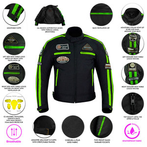 Traje de Cordura de carreras para motocicleta, chaqueta y pantalón impermeable, textil de alta calidad - Product Image 2