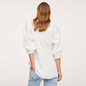 Camicie in cotone bianco leggero a maniche lunghe da <span class=keywords><strong>donna</strong></span> MANNI da <span class=keywords><strong>donna</strong></span> camicie Casual - Product Image 2