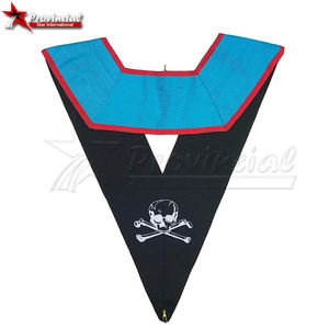 Tabliers et colliers d'officier en cuir du Rite Français Maçonnique - Taille personnalisée, blanc, marque Provincial Star International - Product Image 2