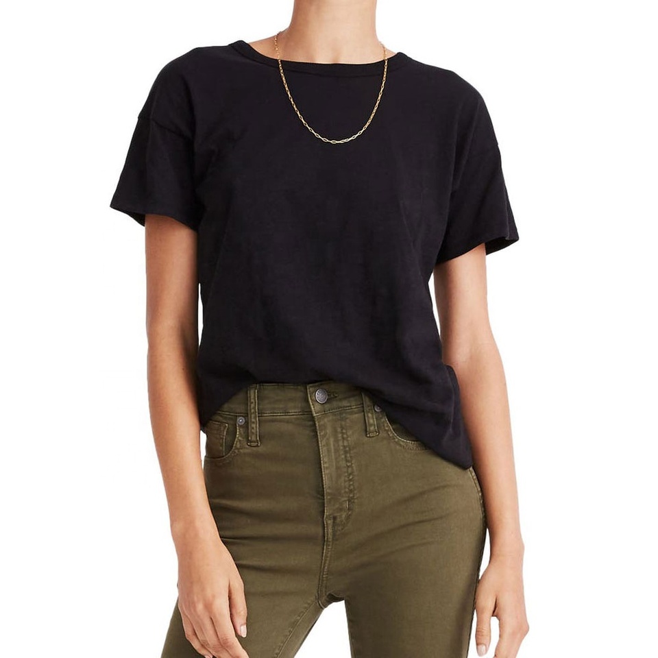 Black Top Quality Women Factory Directly Supply Organic Cotton Soft Knit Short Sleeve T-shirts For Women Breathable