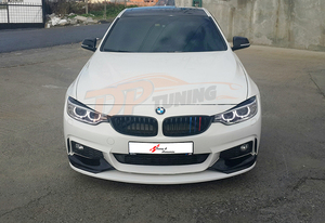 B.M.W Bộ Chia Trước Hiệu Suất 4 Series F32 F33 F36 2014 - 2020 M Có Nắp Hai Bên Môi Trước Son Bóng Nhựa Bề Mặt Màu Đen - Product Image 4
