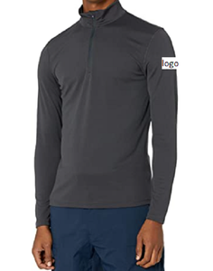 T-shirt à fermeture éclair 1/2 Polyester pour homme, impression personnalisée, Logo 100% Polyester, fermeture à glissière importée, lavage en Machine - Product Image 1